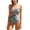 Green, variant on Summer Womens One Piece Tankini Swimsuits Tropical Floral Halter Neck with Front Tie Knot for Beach Vacation