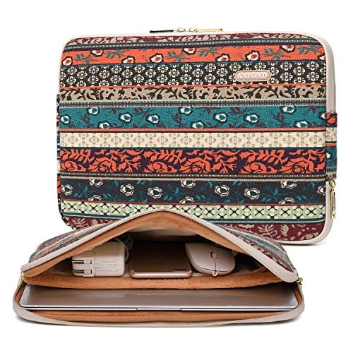 Funda p/ Laptop Kayond Canvas 15,6 resist. agua p/ ord. portátil 15 y 15,4 (15-15,6, Bohemia Rojo)