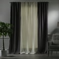 thumbnail image 4 of 3S Brother's Solid Combined Mix and Match 4 Panels Curtains with 2 Color Combination Velvet Look Hanging Back Tap & Rod Pocket Bedroom Office Windows Luxury Home Decoration 28"x84" Cream-Grey, 4 of 7