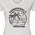 thumbnail image 4 of Inktastic Summer Vacation Mode Clearwater Beach Florida Women's V-Neck T-Shirt, 4 of 5