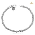 thumbnail image 3 of Bh nueva pulsera de diseño de cuerda trenzada de plata esterlina 925 para hombre/mujer Unisex, 3 of 3