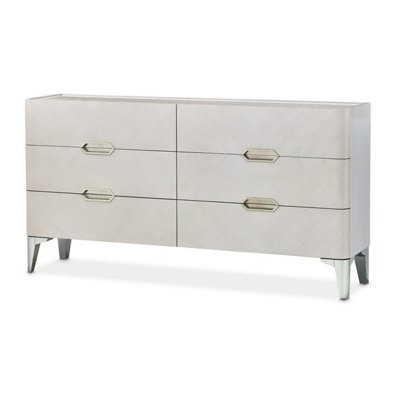 Michael Amini Penthouse 6-Drawer Dresser - Ash Gray