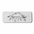 thumbnail image 1 of Indie Computer Mouse Pad, Boho Style Arrows Triangle Shape Dream Hand Writing Feathers, Rectangle Non-Slip Rubber Mousepad Large, 31" x 12" Gaming Size, Black White Pink, by Ambesonne, 1 of 2
