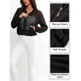 thumbnail image 5 of FEOYA Summer Cropped Bomber Jacket Women Mesh Sheer Jackets Lightweight Long Sleeve Zip Up Jacket With Pocket XS Black, 5 of 7