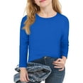 thumbnail image 4 of Thredzr Girls Long Sleeve Tshirt Basic Girl ' S Shirts Crewneck Fashion Solid Color T-Shirts Oversized Tees Royal Blue 100, 4 of 4