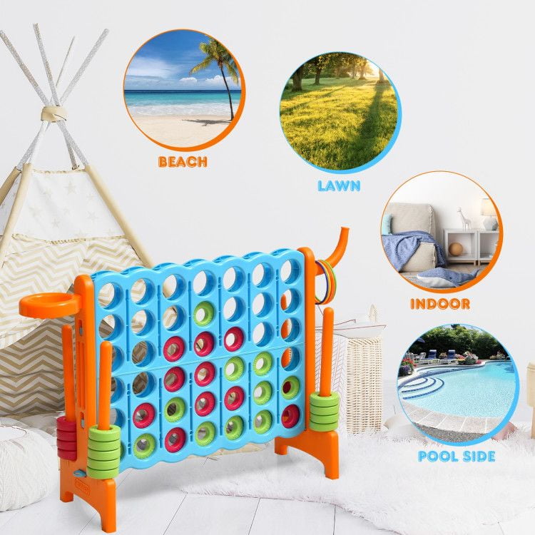 Chateauy 2.5 Feet 4-to-Score Giant Game Set – Large-Sized Tossing & Ring Toss Outdoor Activity for Family, Lawn, Backyard, Party, BBQ, and Beach