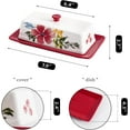 thumbnail image 2 of SAGOSKAT Butter Dish Ceramic Butter Keeper Butter Dish with Lid, Butter Container, RED, 2 of 8