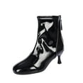 thumbnail image 2 of Roncen Women's Versatile Chic Plus Size High-Shine Patent Leather Ankle Boots - Trendy High Heel Bare Boots for Fall Winter Fashion, 2 of 9