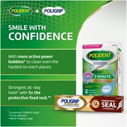 Poligrip Power Max Power Hold + Seal Denture Adhesive Cream, Flavor Free - 2.2 Oz (3 pack)