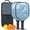 Black, variant on Pickleball Paddles Set Of 2, Fiberglass Surface, Liquid & Marble Print, 4 Balls & Bag