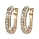 thumbnail image 2 of Censtreet Round Circle Cubic Zirconia Earrings Fashion Office Lady Hoop Earrings for Women Rose Gold Glitter Diamond Fashion Hoop Ear Piercing, 2 of 7