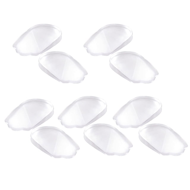 EeaseMX 5 pares de plantillas ortopédicas transparentes tipo O/X para el talón, autoadhesivas y absorbentes de gel, para hombres (talla S)