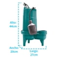 thumbnail image 3 of Bomba Sumergible para Aguas Residuales IUSA 0.4 HP Azul, 3 of 3