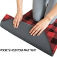 thumbnail image 3 of Red and White Checkered Pattern Hot Yoga Mat Towel Non Slip for Hot Yoga - Quick-Drying Yoga Mat Cover with 4 Corner Pockets with Travel Bag - Hot Yoga Towel Non Slip 74"x26", 3 of 6