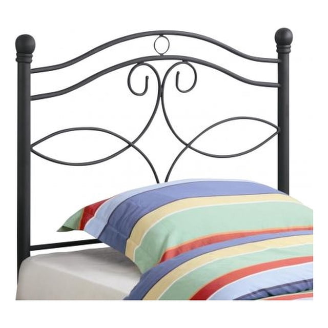 Coaster Tête de Lit en Métal Callie Twin Scroll Noir Mat