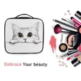 thumbnail image 6 of FORMRS Travel Makeup Bag Large Capacity Train Case Cosmetic Organizer with Adjustable Dividers, White Cat, 6 of 8
