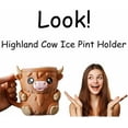 thumbnail image 5 of Aorsher Highland Cow Ice Cream Pint Holder, Leak Proof Cooler Sleeve for Beer Can & Popsicles, Cute Animal Design, Insulated Cozy Cover with Handle, Perfect Gift for Cartoon Lovers (Light Brown), 5 of 6