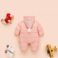 thumbnail image 3 of URMAGIC Infant Baby Winter Snowsuit Coat Romper Hoodied Footie Outwear Warm Jumpsuit for Girls Boys 12-18 Months, 3 of 13