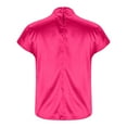 thumbnail image 4 of Posijego Women's Satin Tops Business Casual Dressy Blouses Silk Short Sleeve Work T-Shirts Womens Clothes, 4 of 5