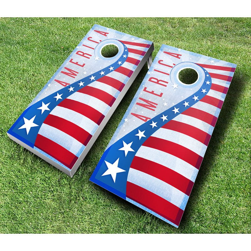 AJJ Cornhole USA Shooting Star Cornhole Set With Bags - Walmart.com ...