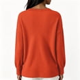 thumbnail image 4 of Uaswgudfs Women's Sweater Loose Fit Long Sleeve V Neck Scalloped Lace Trim Ribbed Knit Casual Pullover Top for Autumn Winter, 4 of 6