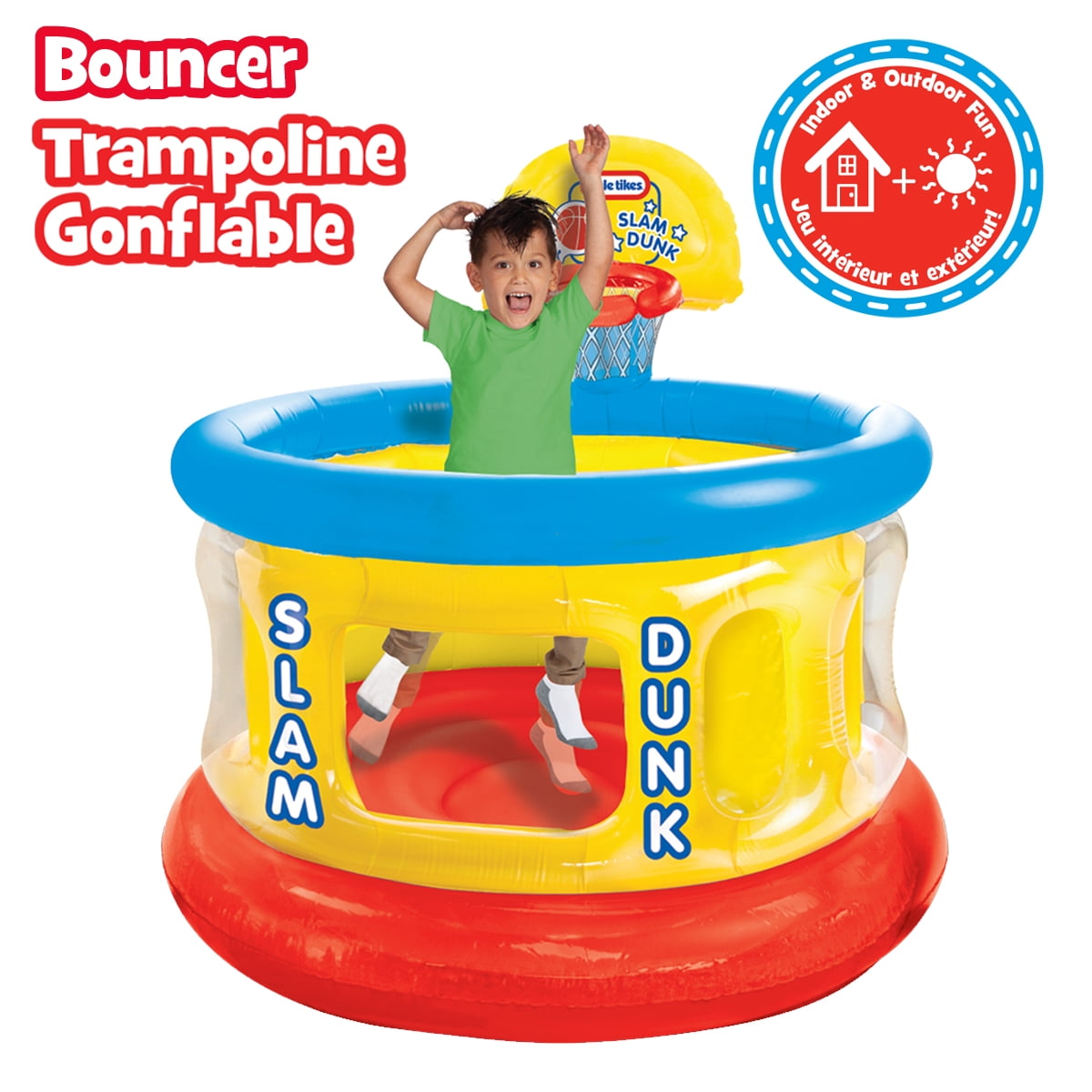 Little Tikes Slam Dunk Big Ball Pit, Inflatable Basketball Hoop and Balls for Kids Ages 3-6