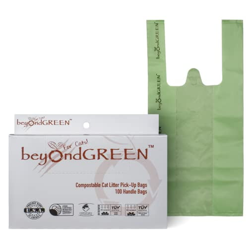 beyondGREEN PlantBased Cat Litter Poop Waste PickUp Bags with Handles