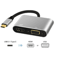 thumbnail image 2 of Adaptador concentrador USB 3.1 a USB 4K USB 3.0 para computadora portátil Shamjiam Adaptador tipo C a HDMI VGA, 2 of 8