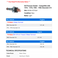 thumbnail image 2 of Pressure Sender - Compatible with 1976 - 1978, 1985 - 1986 Chevy C10 1977, 2 of 2