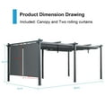 thumbnail image 5 of Aoodor 20 x 12 ft. Outdoor Pergola with Retractable Canopy and Sunshade Roller Curtains, Aluminum Frame Grape Trellis Pergola for Patio Backyard and Deck - Gray, 5 of 7
