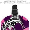 thumbnail image 4 of Square 2Pack PU Leather zebra Cruise Luggage Tag with Privacy Cover and Name ID Tag for Travel Handbags Backpacks Luggage Tags, 4 of 6
