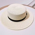 thumbnail image 4 of ZSQDM Women's Flat Top Hat Casual Straw Hat Women's Sun Visor Hat Outdoor Sun Hat beanie of Men Hats for Women Sun Hats Chair Leg Caps, 4 of 4