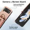 thumbnail image 2 of ELEHOLD Case for Samsung Galaxy Z Flip 4, Zipper Leather Wallet Crossbody Case with Detachable Ring Kickstand & Card Slots,Rosegold, 2 of 11