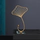 thumbnail image 3 of Adornos del hierro moderno, escultura de piezaza de Metal dorado, artesanías para centro de , decoración , Hoja de ginkgo Fernando Estatua de arte de hierro, 3 of 7