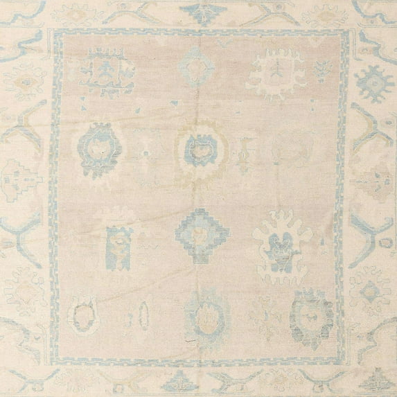 Ahgly Company Indoor Square Abstract Wheat Beige Oriental Area Rugs, 6' Square