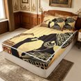 thumbnail image 2 of Erosebridal Gold Tribal Woman Zipper Twin Comforter Sets with Fitted Sheet and 2 Pillowcases for Women Girls, Bohemian Giraffe Print Zipper Bedding Set, Black Reversible, 4pcs, 2 of 7