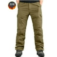 thumbnail image 2 of Qgtaibl Big & Tall Cargo Pant for Men Fleece Lined Straight Leg Athletic Pant Warm Winter Outdoor Workout Trouser with Pockets Yellow (Mens M), 2 of 9