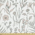 thumbnail image 1 of Botanical Fabric by the Yard Upholstery, Flower Branches Herbs Ferns Blowing Petals Leaves Wildflowers Doodle, Decorative Fabric for DIY and Home Accents, Rose and Sage Green by Ambesonne, 1 of 5