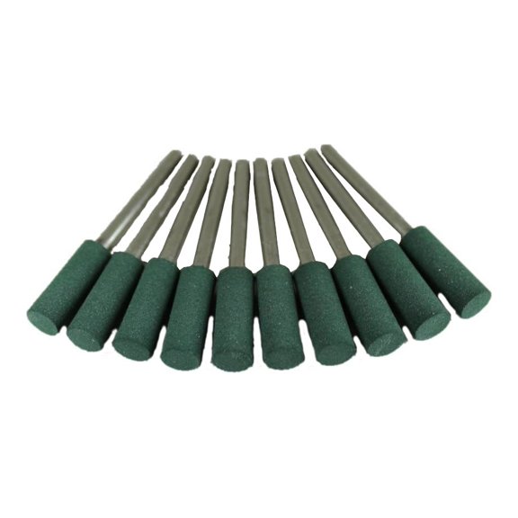 TEMO 10 pc 6 mm (1/4 Inch) Cylinder Rubber Rotary Tool Polishing Burr with 3 mm (1/8 Inch) Shank for Dremel and Compatible