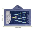 thumbnail image 4 of Extended Kids Bath Beach Suave algodón Terry Toalla con capucha Wrap Capa de dibujos animados Bata de ducha Poncho, Estrellas Kearding HA000744-04B, 4 of 6