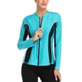 thumbnail image 1 of Beautyin Rash Guards à Fermeture Éclair pour Femmes Manches Longues Patchwork Athlétique, 1 of 8