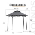 thumbnail image 6 of Sunjoy 8' x 5' Outdoor Pop Up Grill Gazebo Double Tiered Gazebo Standing-Height Canopy with Magnetic LED Light, Adjustable Ceiling Height, for BBQ,Picnics, Outdoor Events, Gray, 6 of 11