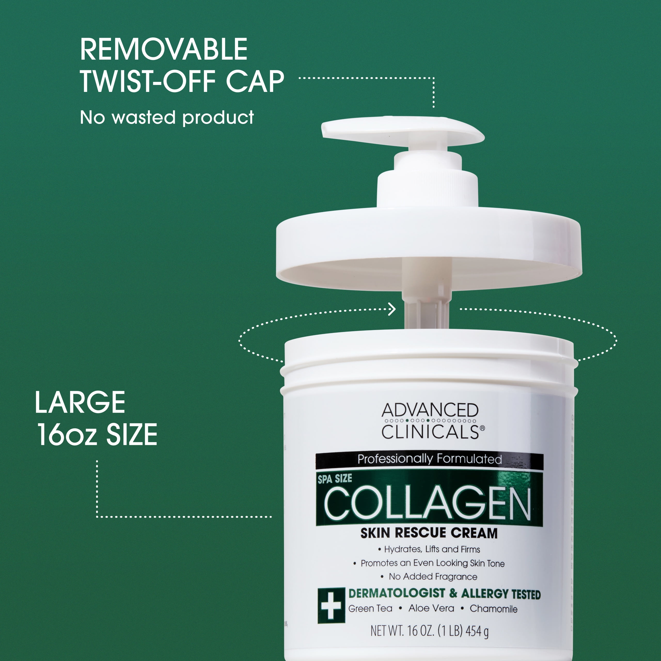 Advanced Clinicals Green Coffee Bean Body Cream and Moisturizing Collagen Body Lotion. Two 16 fl oz