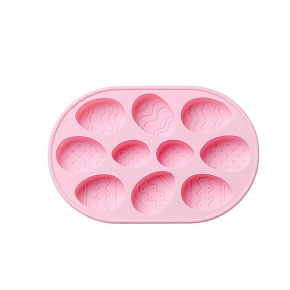 Cake Mould,Easter Egg Silicone Mold 10-Cavity - Non-Stick Food Grade Baking Mold for Chocolate, Candy, Soap, Epoxy Resin & DIY Crafts, Oven & Freezer Safe, Pink
