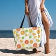 thumbnail image 3 of Wukai Colorful Lemons Print Zipper Bag,large Beach Tote Bag,Waterproof Sandproof Bag,Grocery and Picnic Tote Travel Bag, 3 of 5