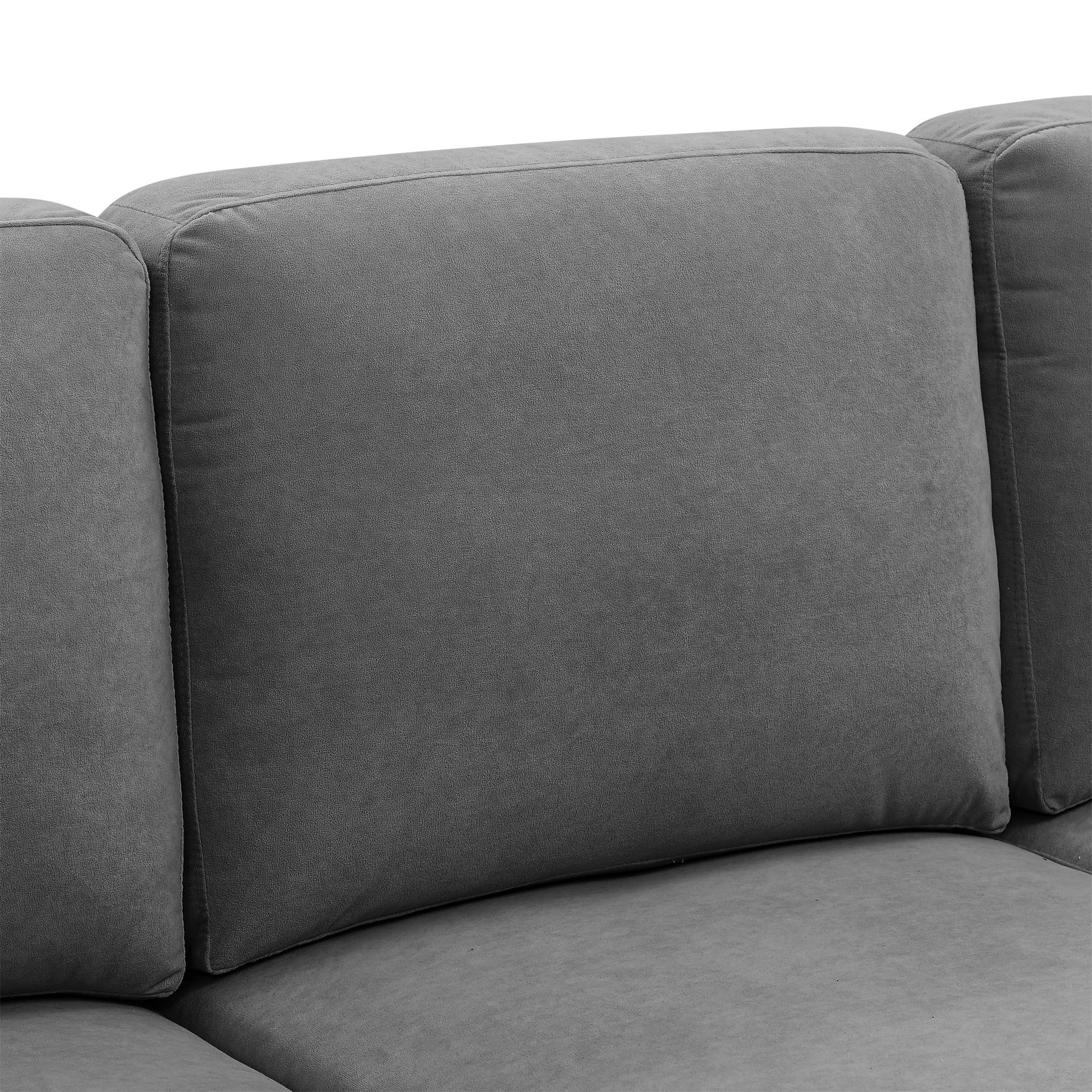 Aukfa 106" U-Shaped Sectional Sofa with Double Chaise Sleeper Sofa Couch for Living Room, Dark Gray