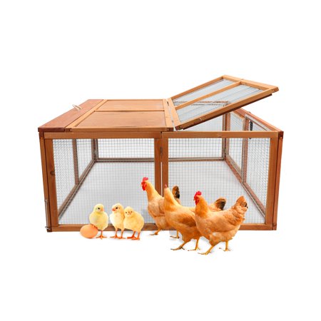 Magshion Wooden Chicken Coop Rabbit Hutch Pet Cage Wood Small Animal Poultry Cage Run Indoor