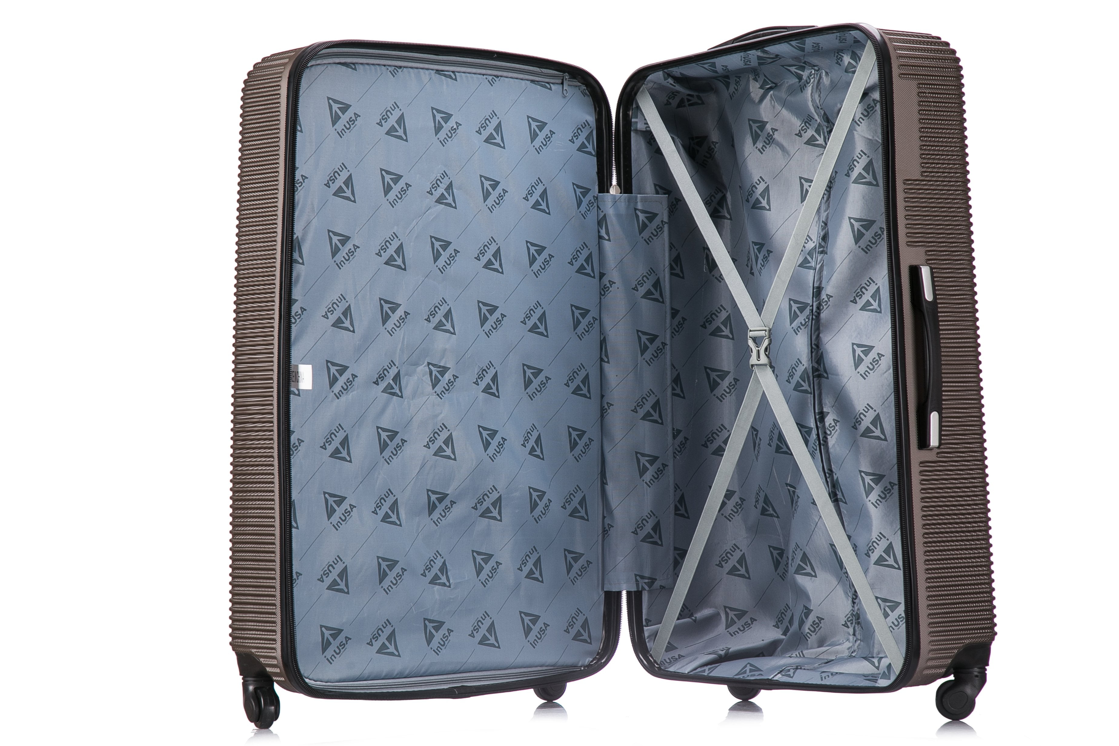 InUSA Royal 32" Hardside Lightweight Luggage with Spinner Wheels, Handle, and Trolley, Brown