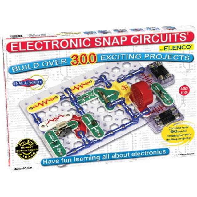 Snap Circuits Classique SC-300 Trousse d'Exploration Électronique / Plus de 300 Projets / Manuel de Projet Couleur Complète / 60+ Pièces Snap Circuits / Jouet Éducatif STIM pour Enfants 8+