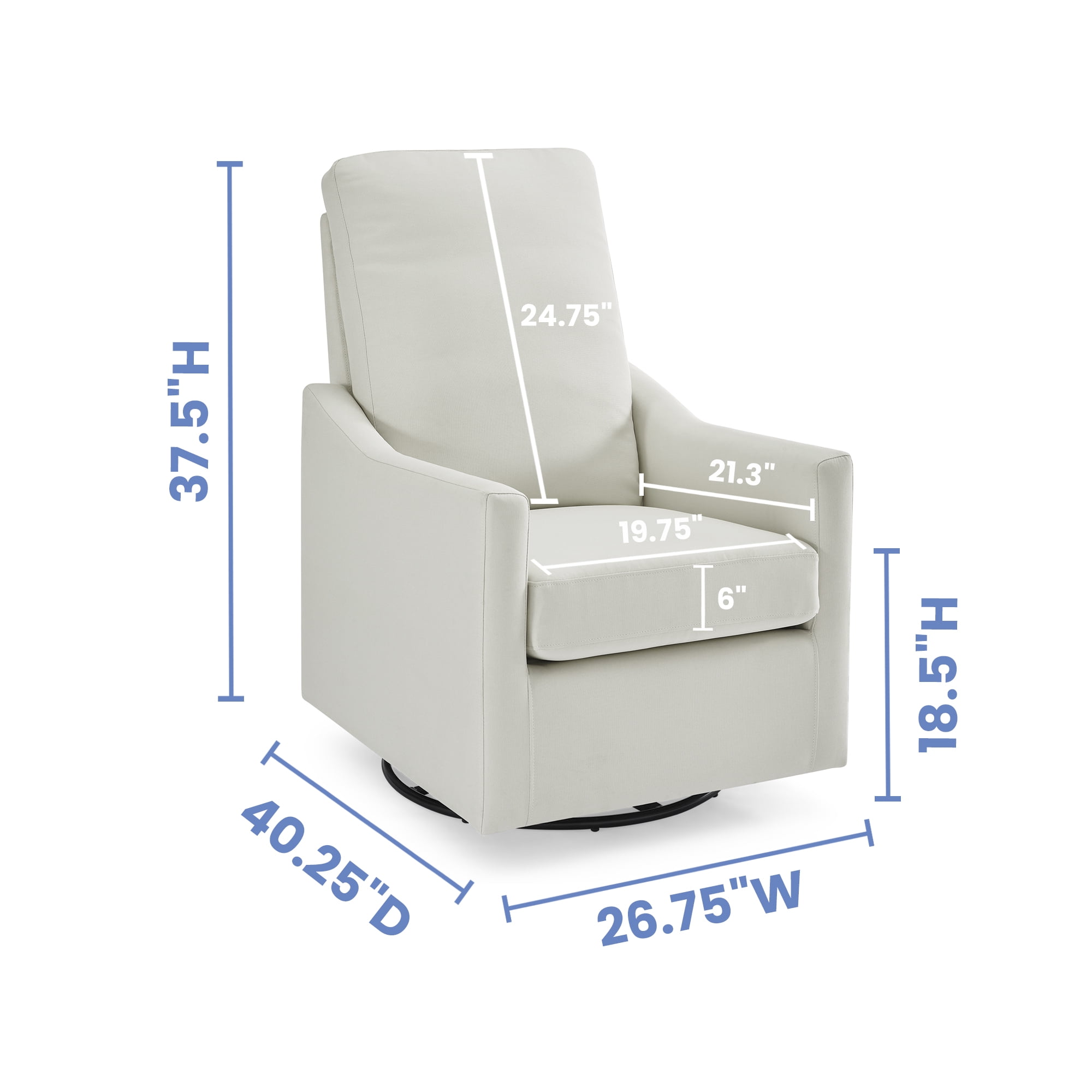 Delta Children Adley Nursery Glider Swivel Chair - Greenguard Gold Certified, Cream